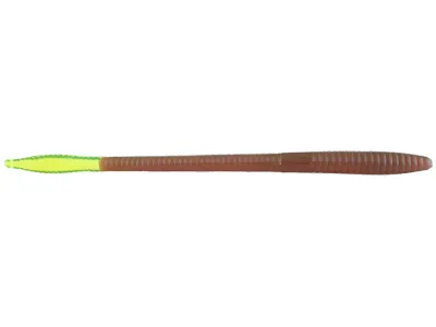 Zoom 006006 Trick Worm 6.5" Motor Oil Chartreuse Tail 1593
