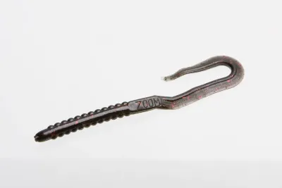  Zoom 144001 Mag U-Tale Worm 7.5" 15pk, Black Red Glitter