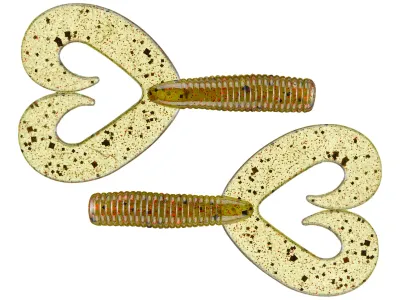 Zoom 034054-SP Fat Albert Twin Tail Grub, 3 1/2", 10Pk, Watermelon Red	