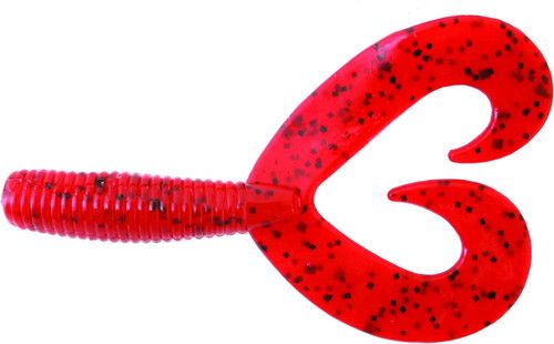 Zoom 034084-SP Fat Albert Twin Tail Grub, 3 1/2", 10Pk, Tomato