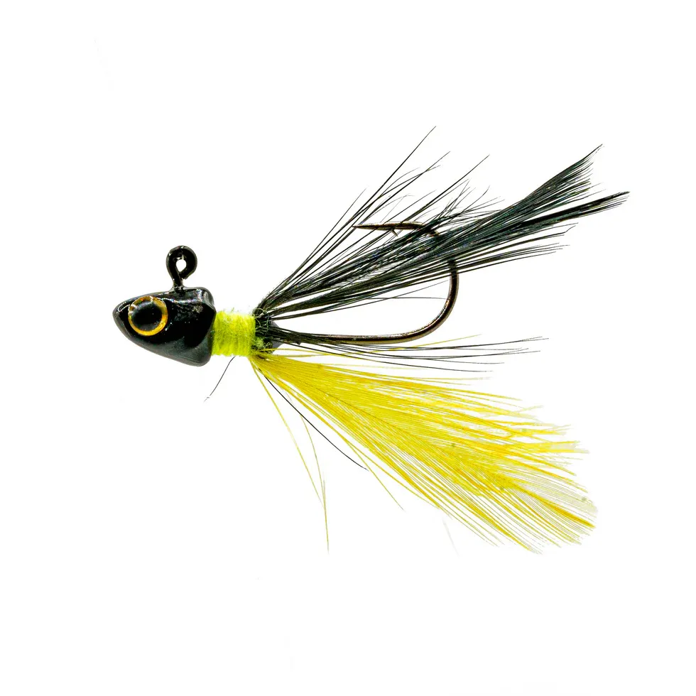 6th Sense PLUCK Hair Jig - Black Neon 1/16 Oz