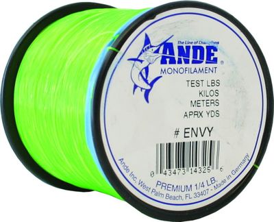 Ande A14-20GE Premium Mono Line 1/4lb Spool 20lb 600yd Green Hi-Vis