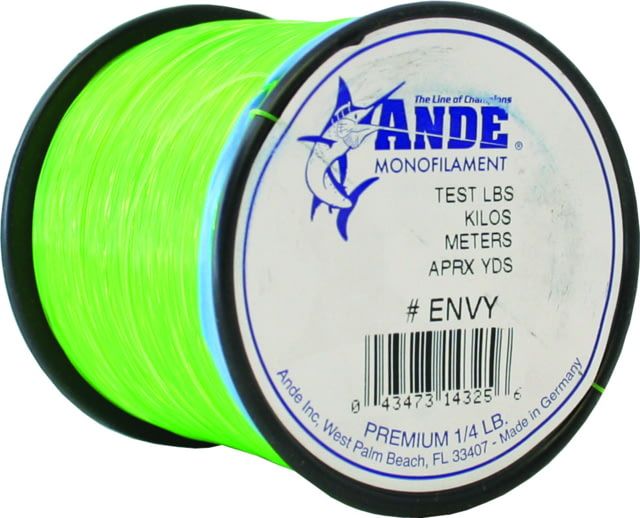 Ande A14-25GE Premium Mono Line 1/4lb Spool 25lb 500yd Green Hi-Vis