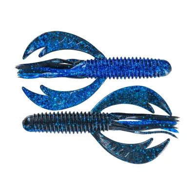 Big Bite SWCRWT-07 Swimming Craw Tube, 4", Black Neon/Electric Blue