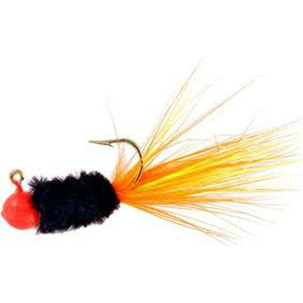Mr. Crappie Slab Daddy Jig, 1/32 oz, Orange/Black/Chartreuse Sac-A-Lait, 3/Pack