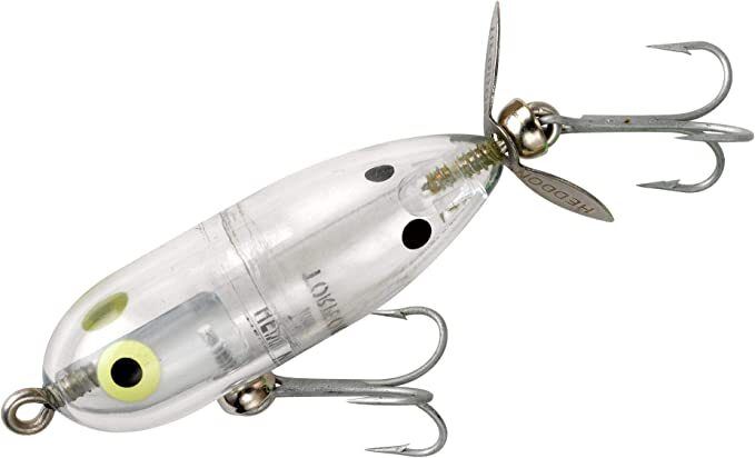 Heddon Tiny Torpedo Topwater Prop Bait, 1 7/8", 1/4 oz, Clear
