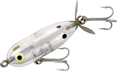 Heddon Tiny Torpedo Topwater Prop Bait, 1 7/8", 1/4 oz, Clear