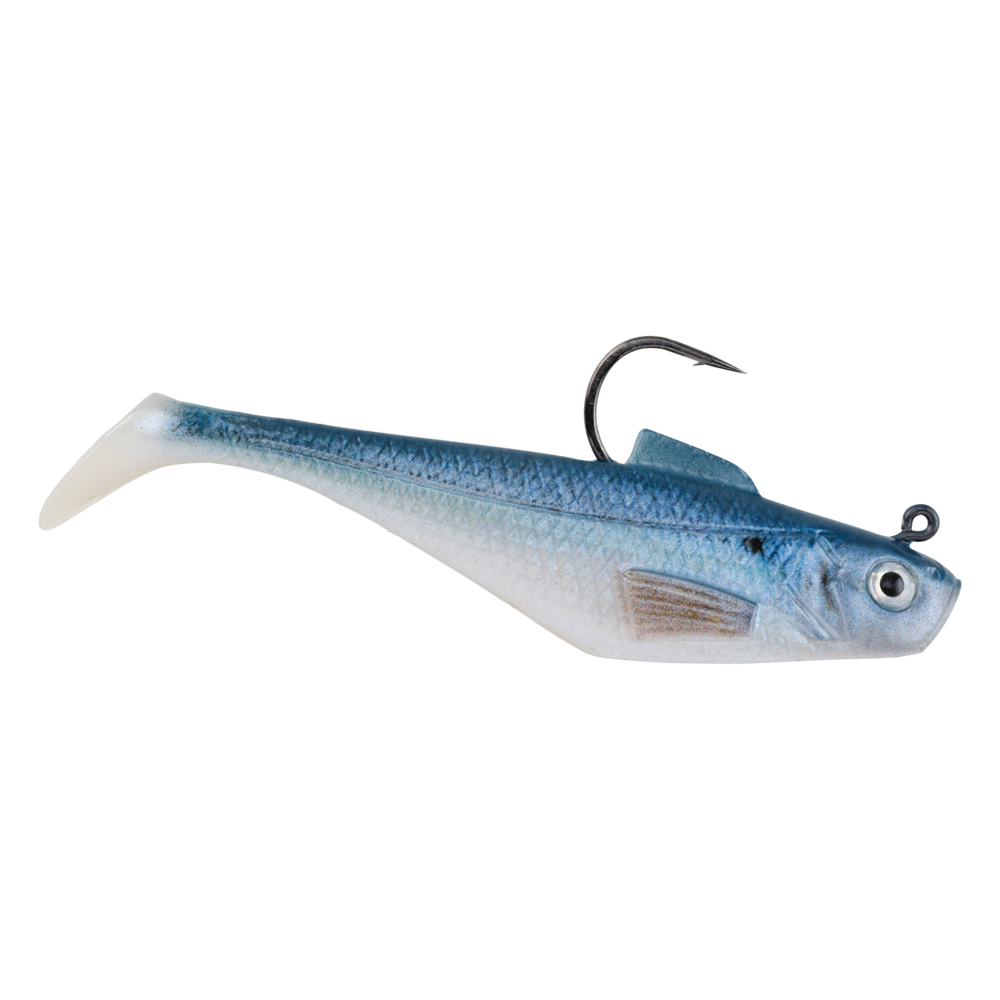 Berkley PBBSS4-HDBBH PowerBait Pre-Rigged Swim Shad, 4pk, 4" HD Blueback Herring