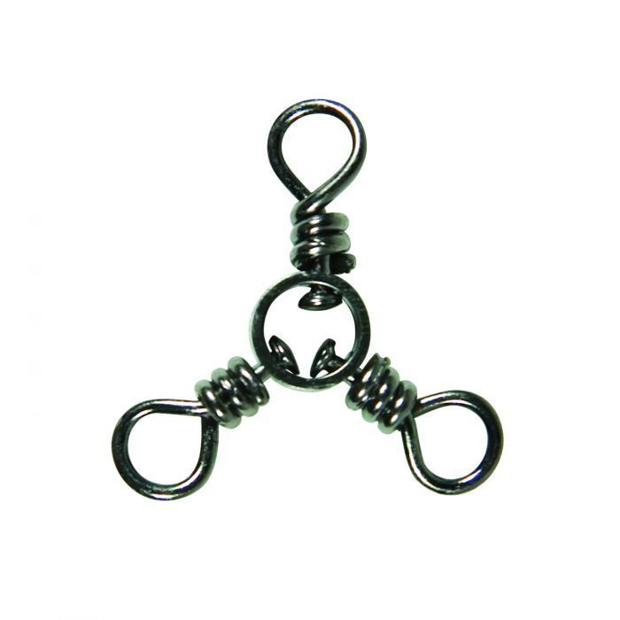Eagle Claw 01152-006 3-Way Swivel Black Sz 6 6Pk