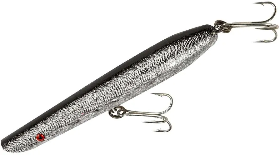 Cordell C6604 Pencil Popper Topwater Bait, 6, 1 oz, Chrome/Blackback