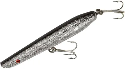 Cordell C6604 Pencil Popper Topwater Bait, 6, 1 oz, Chrome/Blackback