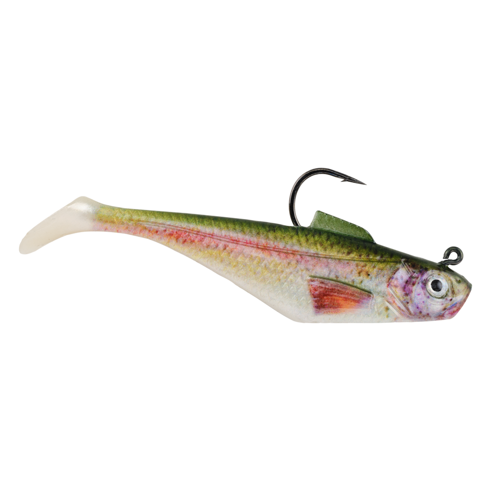 Berkley PBBSS4-HDRBT PowerBait Pre-Rigged Swim Shad, 4pk, 4" HD Rainbow Trout