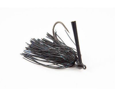Queen Tungsten Swim Jig 1/2oz - Black Magic (Black with blue &amp; green flake)