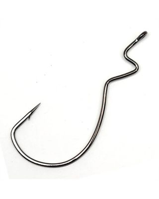 Gamakatsu 266414 Skip Gap Worm Hook, Size 4/0, Needle Point, Extra Wide Gap, Ringed Eye, NS Black, 5 per Pack