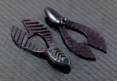 Reaction TW-002 Twerk Creature Bait, 3 1/2", Black &amp; Red, 6/Pack