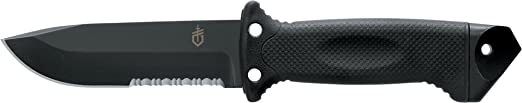 Gerber 22-01629 LMF II Infantry Fixed Blade, Black Rubber Handle