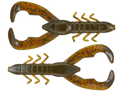 Yum Christie Craw Soft Plastic Crawfish, 3 1/2", Green Pumpkin, Floating,8/Bag