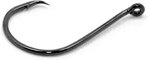 Gamakatsu 208418-25 Octopus Circle Hook, Size 8/0, Needle Point, Offset, Ringed Eye, NS Black, 25 per