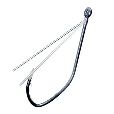 Eagle Claw Trokar Finesse Weedless Hook, Sz 1, Platinum