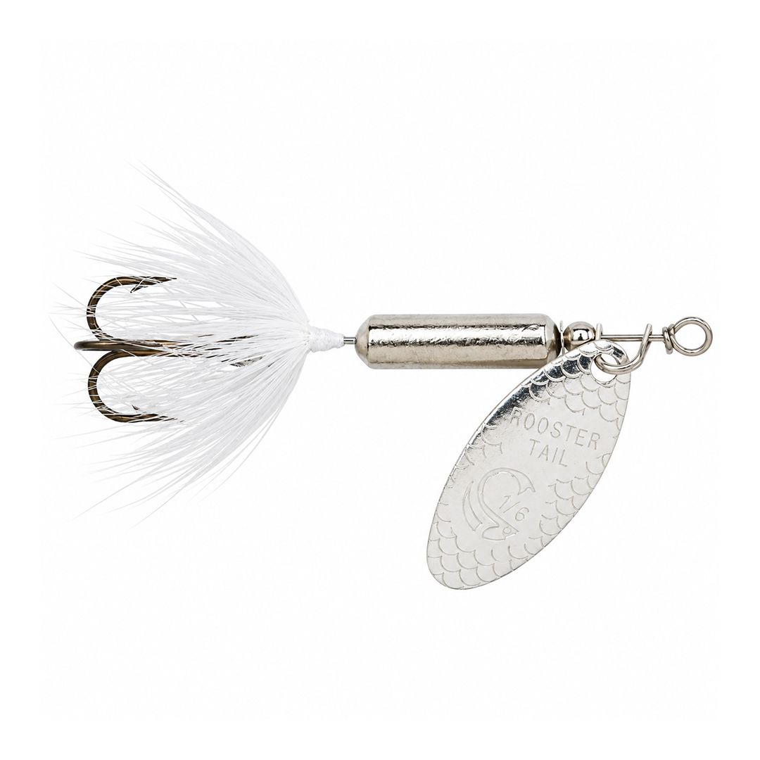 Yakima Rooster Tail, 1/4oz Swg;Chrome White Tail