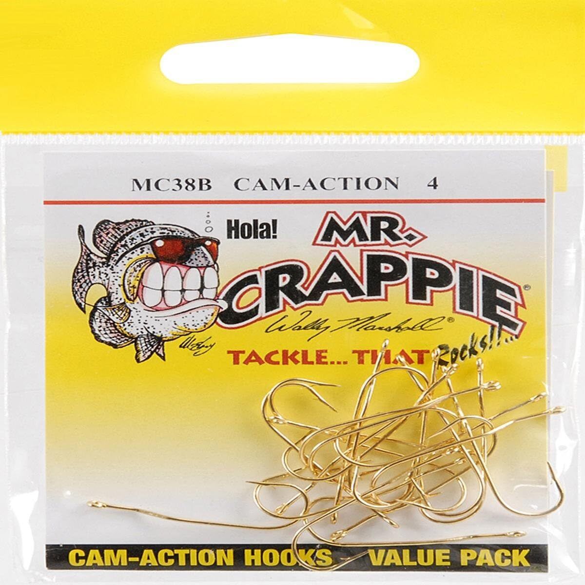 Mr Crappie MC38B-4 Cam-Action Hook Size 4, Needle Point, Light Wire