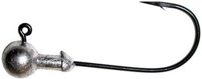 Owner Ultrahead Round Jighead, 1/8 oz, 2/0 Hook, Black	