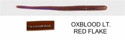 Roboworm Straight Tail Worm 4 .5", Oxblood Light Red Flake