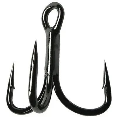 Gamakatsu 47308 Treble Hook, Size 4 Barbed, Needle Point, Round Bend