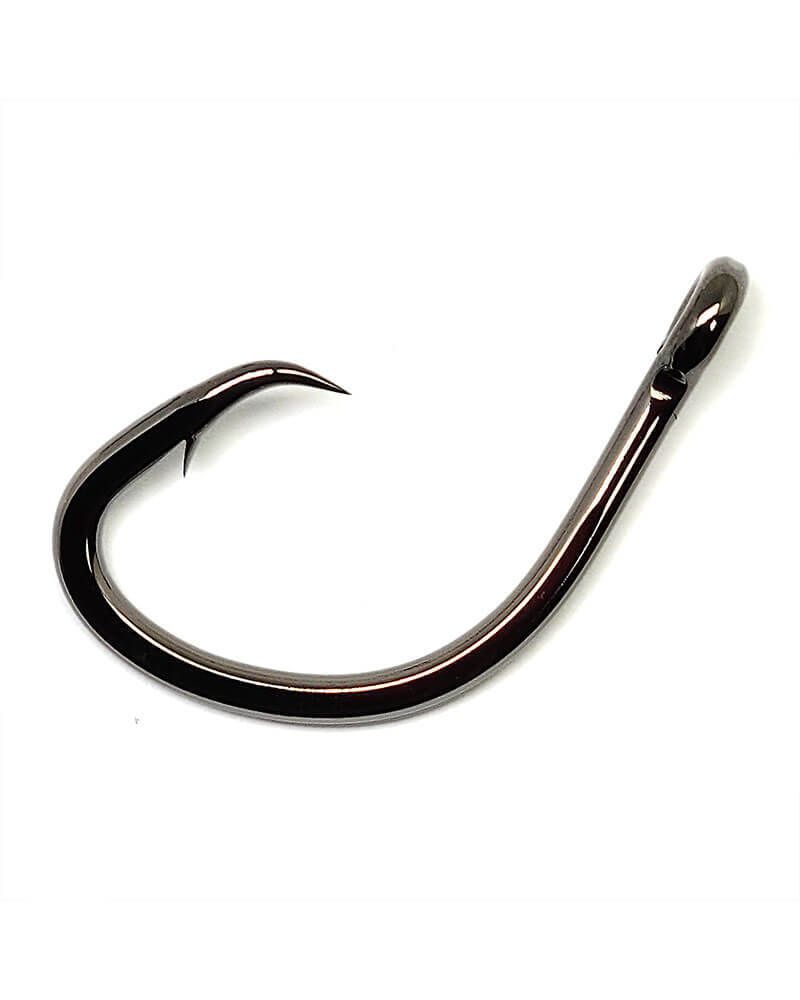 Gamakatsu 42414 Nautilus Circle Hook, Size 4/0, Needle Point, Offset, Ringed Eye, NS Black, 6 per Pack