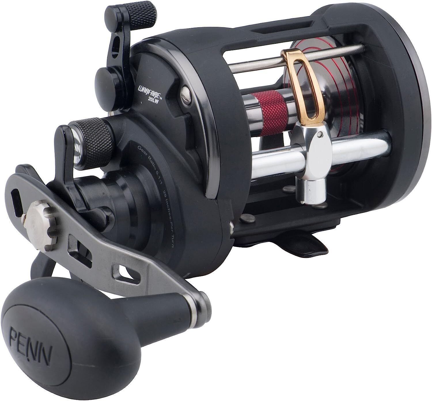 Penn  Warfare 15 Level Wind Reel, RH, 3BB, 5.1:1 Ratio, Alum Spool,