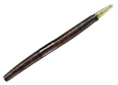 Yum YDG572 Dinger Worm 5", Black Neon/Silver,8/Bag