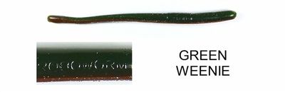 Roboworm ST-8890 Straight Tail Worm 4 .5", Green Weenie, 10/Pack
