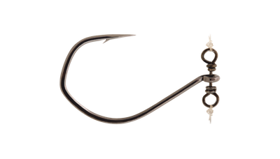 VMC Spinshot Drop Shot Hook, Size 1/0, Spark Point, Barbarian Bend, Light Wire, Up Eye, Black Nickel, 4 per Pack