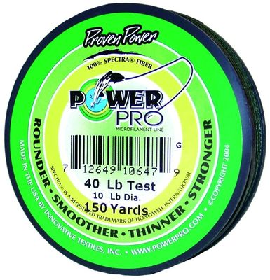Power Pro Spectra Braided Fishing Line 40lb 150yd Green