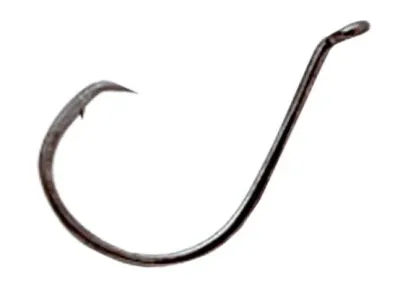 Gamakatsu Octopus Circle Hook, Size 8/0, Needle Point, Offset, Ringed Eye, NS Black, 6 per Pack