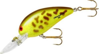 Bomber B06ABT Model A Crankbait,2 1/8",3/8oz,Brown Tiger, Floating