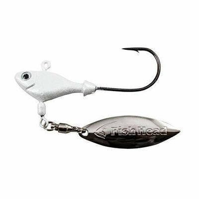Fish Head 1100806 Spin Jighead, 3/8 oz, 5/0 Hook, Pearl White