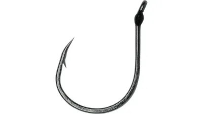 VMC Wacky Hook, Size 3/0, Extra Wide Gap, Down Eye, Black Nickel, 5 per Pack