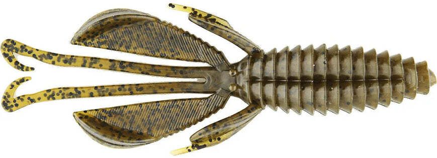 Reaction Kinky Beaver Creature Bait, 5", Green Pumpkin, 7/Pack