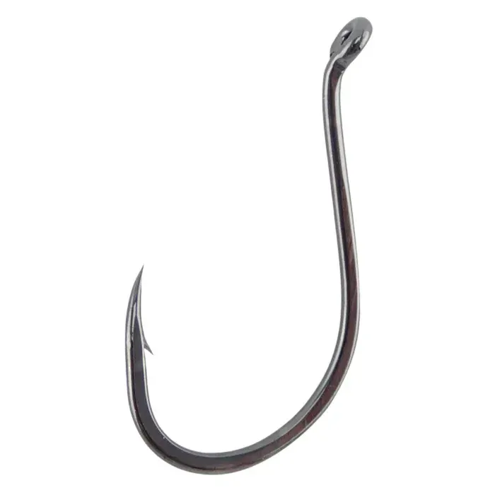 Gamakatsu 02412 Octopus Hook, Size 2/0, Needle Point, Ringed Eye, NS Black, 6 per Pack
