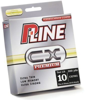 P-Line CXFMG-6 CX Premium Fluorocarbon-Coated Mono Filler Spool 6lb 300yd Moss Green