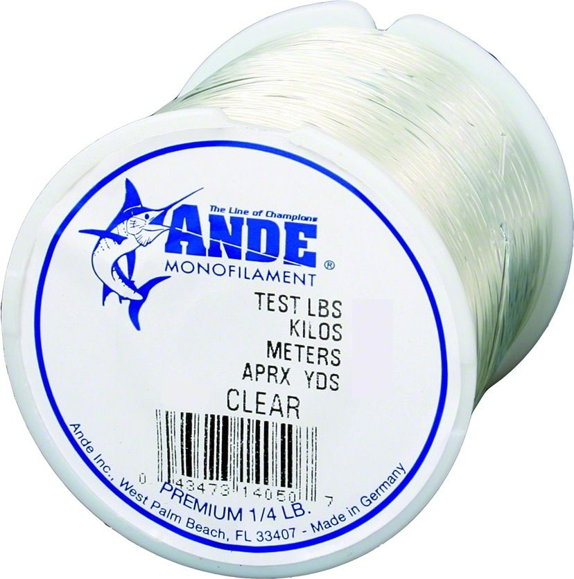 Ande A14-8C Premium Mono Line 1/4lb Spool 8lb 1575yd Clear