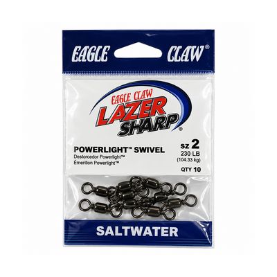 Eagle Claw Lazer Power Swivel #2 Black 10pk