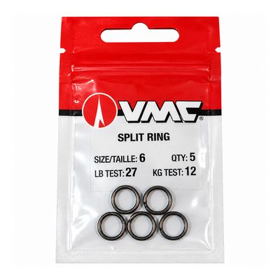 VMC Split Ring #6 Black Nickel 5pk
