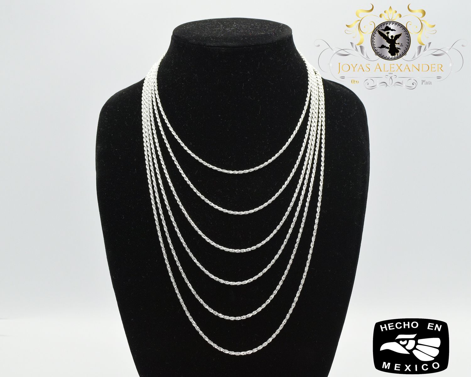 Men&#39;s Boy&#39;s Sterling Silver Diamond Cut Rope Chain Plata de Mexico Cadena 925 Women&#39;s Necklace