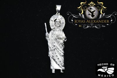 St. Jude Pendant Dije San Judas Large .925 Sterling Silver