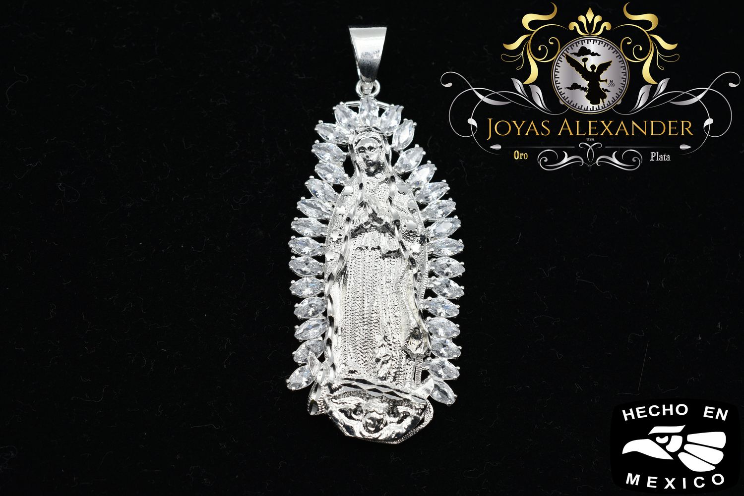 Sterling silver Virgin Mary Pendant Dije Virgin de Guadalupe
