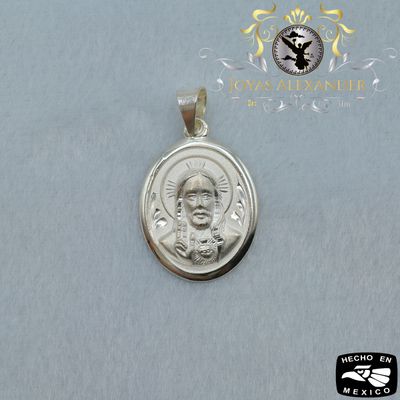 Sterling Silver Oval Jesus Medallion Portrait