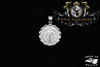 Sterling Silver St. Benedict San Benito Round Medallion Double Sided