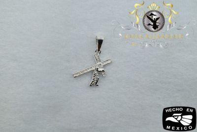 Sterling Silver Jesus Carrying Cross Crucifix Pendant